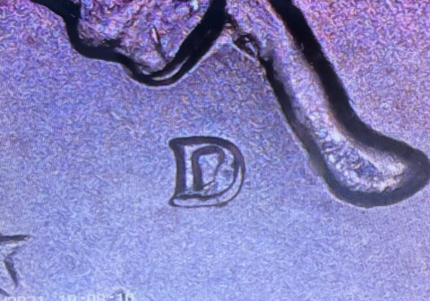 1964-Kennedy-Half-Dollar-Weird-Mark-On-D-Mint-Mark