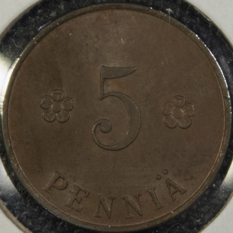Finland-1918-5-Pennia-KM-21-Grade?