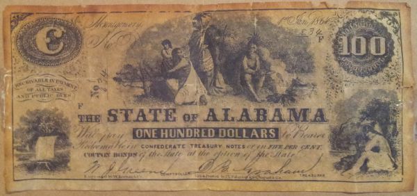 Alabama-Confederate-$100-Bill,-Real-Or-Fake