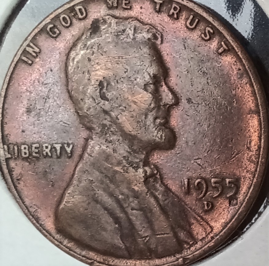 1955-D-Lincoln-Wheat-Cent--Penny-Extra-D