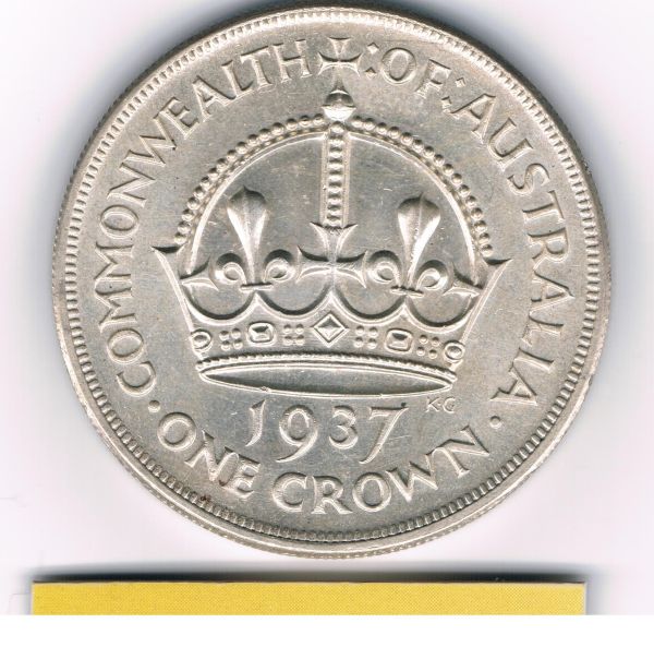 1937-Crown---Circular-Die-Flaw-On-Obv