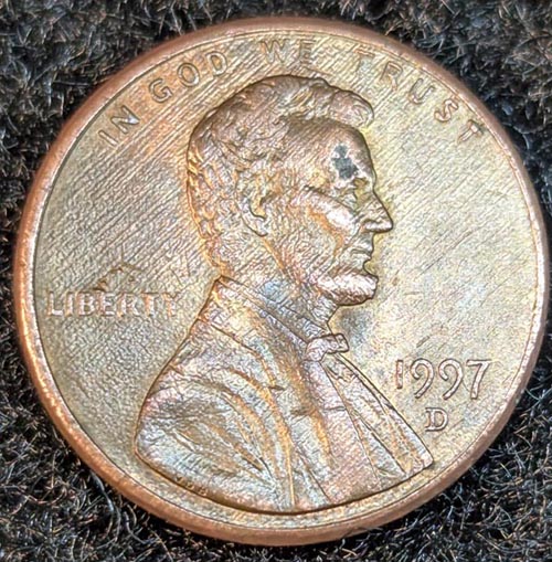 1997-D-Lincoln-Cent-Reverse-PMD?-Or-Possible-Struck-Through?