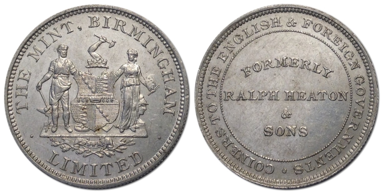 Heaton/Birmingham-Mint-Advertising,-Specimen-And-Pattern-Pieces