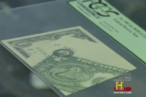 Severely-Misprinted-Fold-Over-$1-Bill,-Uncirculated