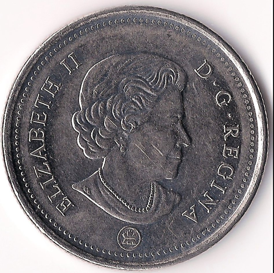 2016-Canadian-25--Cent-With-Diminished-Beads