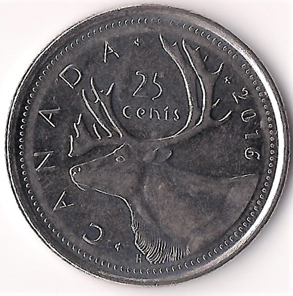 2016-Canadian-25--Cent-With-Diminished-Beads