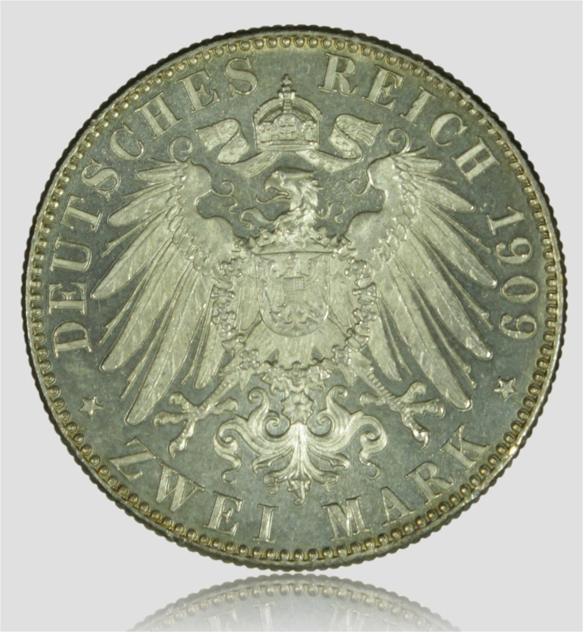 1909-Saxony-Two-Mark-Leipzig-Commem.-Proof-Or-Proof-Like