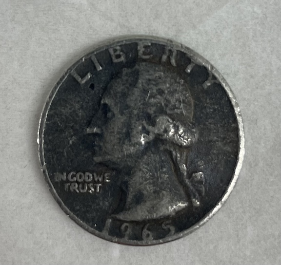 1965-US-Quarter-Weighs-3.8-Gms/No-Copper-On-Edge