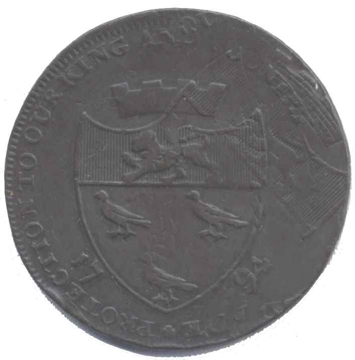 A-1794-Canterbury-Token-W-2-Dates-And-3-Shields