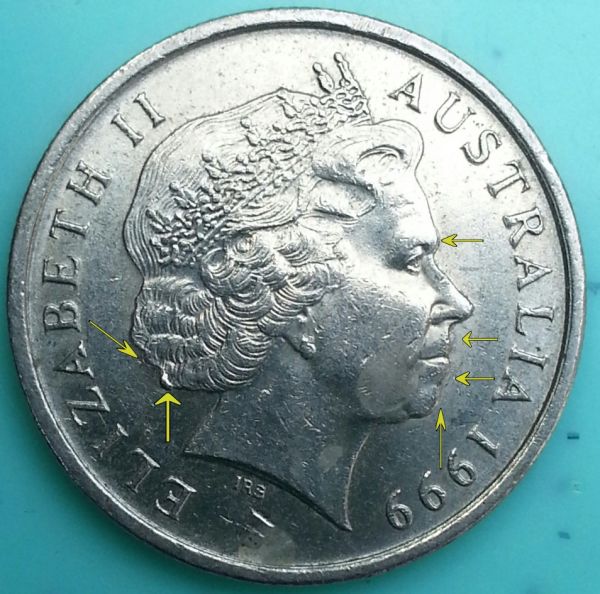 1999-Five-Cent-Double-Hair,-Chin,-Forehead-Etc.