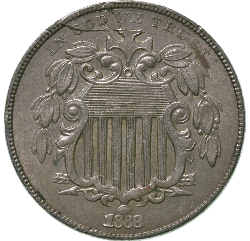1868-Shield-Nickel-With-Big-Die-Break