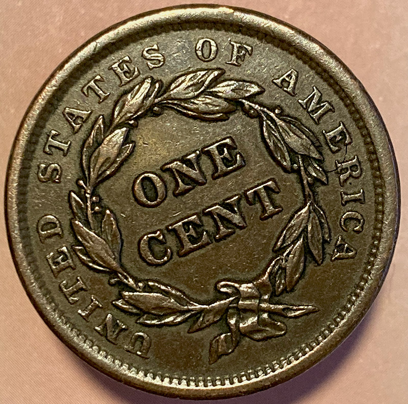 1843-Petite-Head-Large-Cent-For-Evaluation-And-Grade