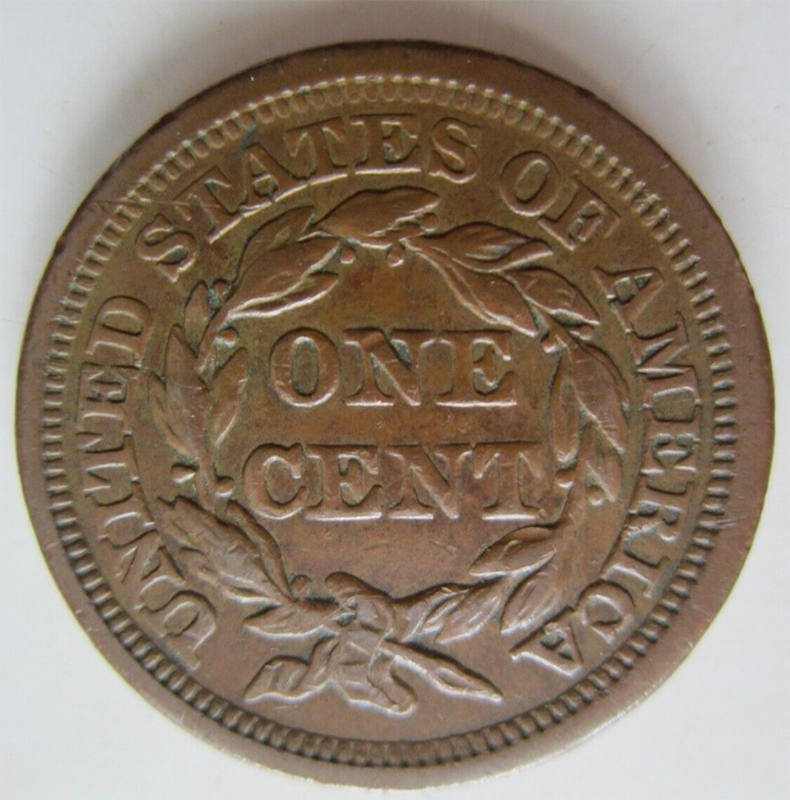 1857-Coronet-Cent-For-Evaluation-And-Grade