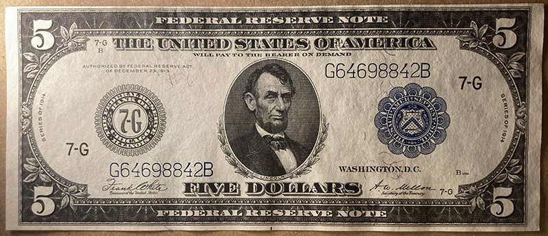 1914-$5-Federal-Reserve-Note---Opinions-And-Grade