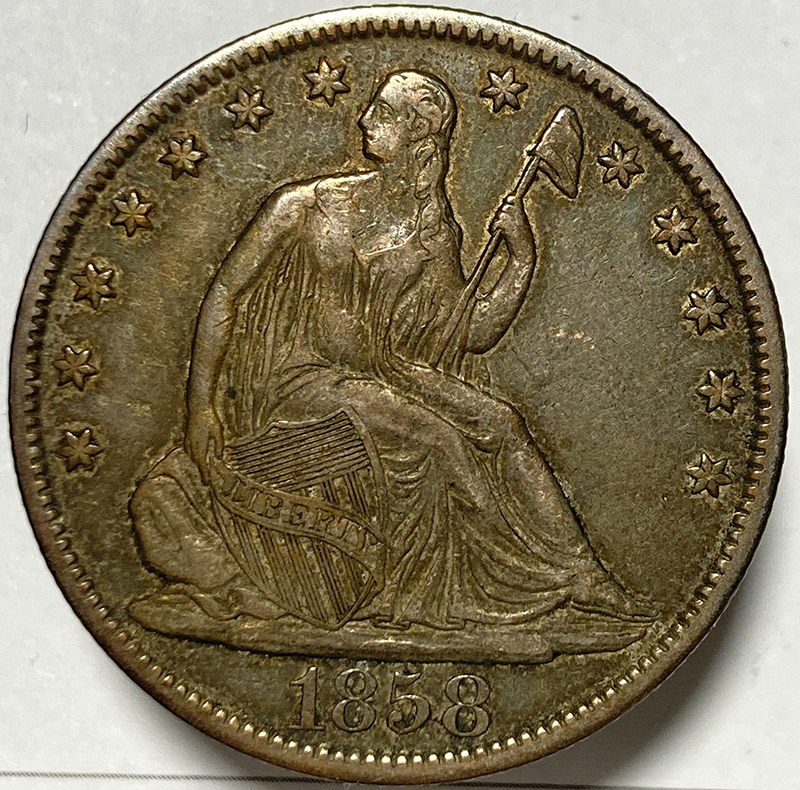 1858-O-Seated-Liberty-Half-For-Grade-And-Opinions