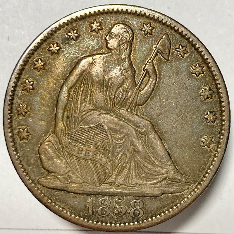 1858-O-Seated-Liberty-Half-For-Grade-And-Opinions