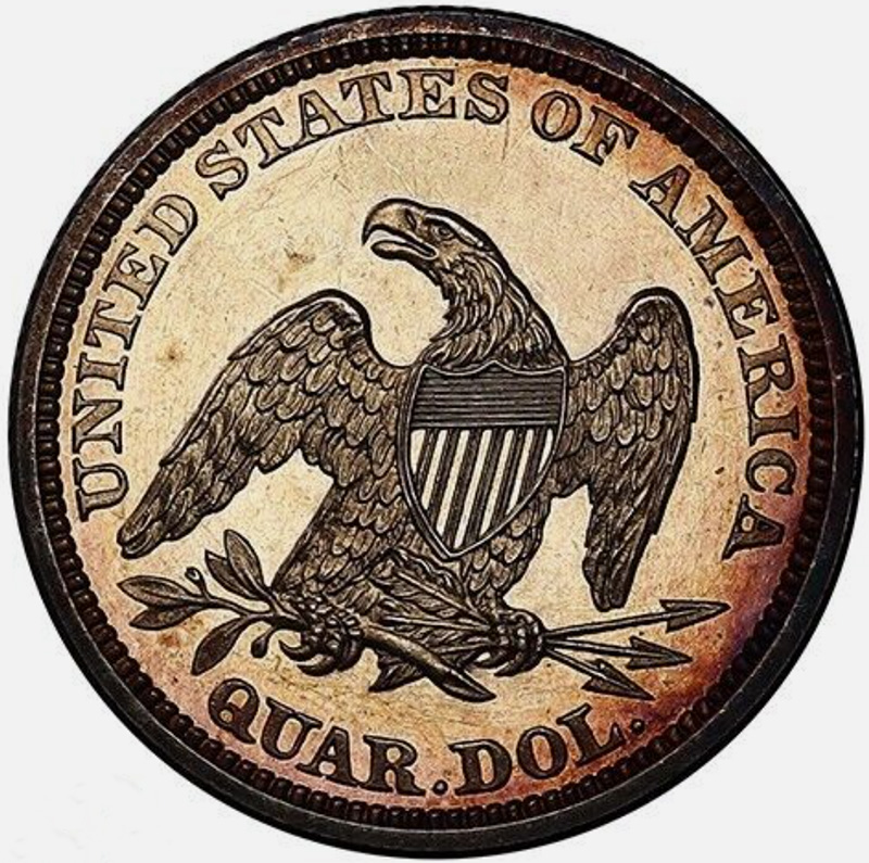 1864-Seated-Liberty-Quarter---Proof