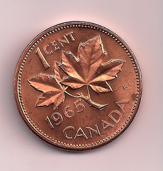 1965-Canadian-Cent-Pointed-5-Small-Beads