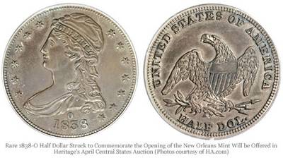 1838-O-Half-Dollar-Offered-For-Auction