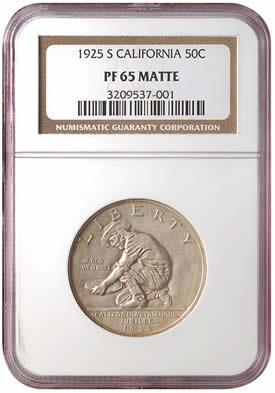 Matte-Proof-1925-S-California-Half-Dollar-Graded-By-NGC
