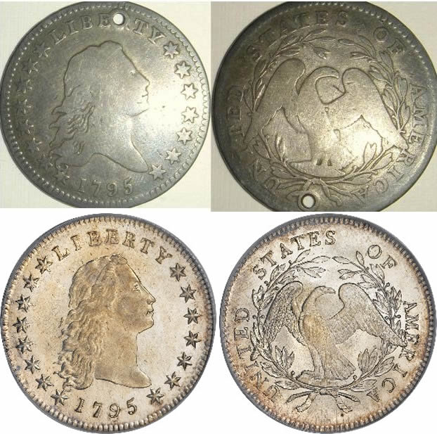 1795-Flowing-Hair-Silver-Dollar-With-A-Small-Hole