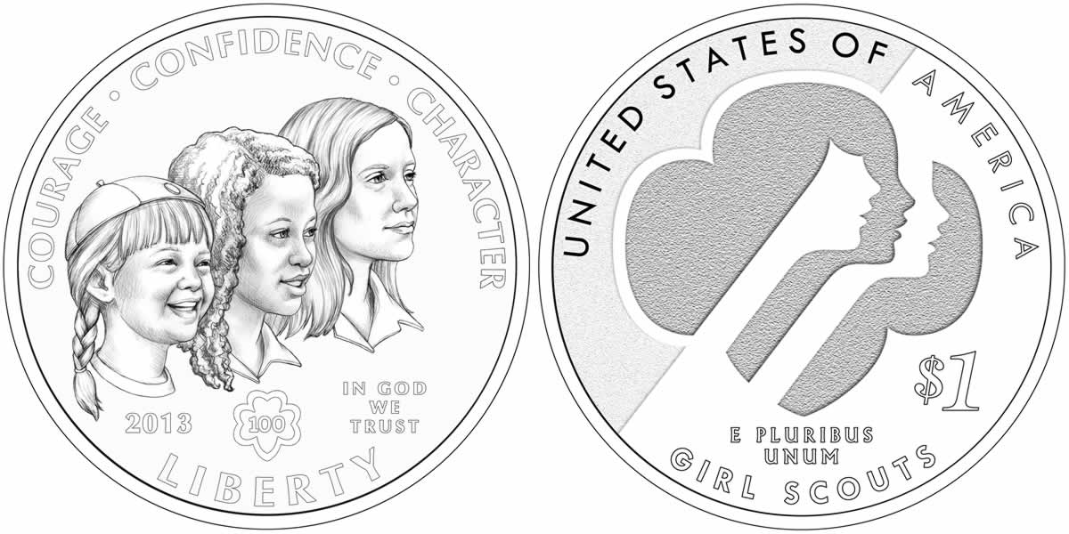 2013-Girl-Scouts-$1-Commemorative-Coin-Designs-Unveiled