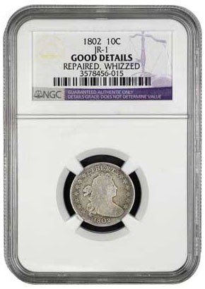 Click to See if There's a Larger Image! 1802-Jr-1-Variety-Dime-Graded-By-NGC---Only-Second-Known