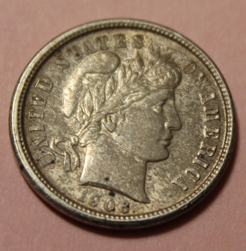 1908-Dime-Double-Sided-But-Reversed!-Full-Mirror-Brockage