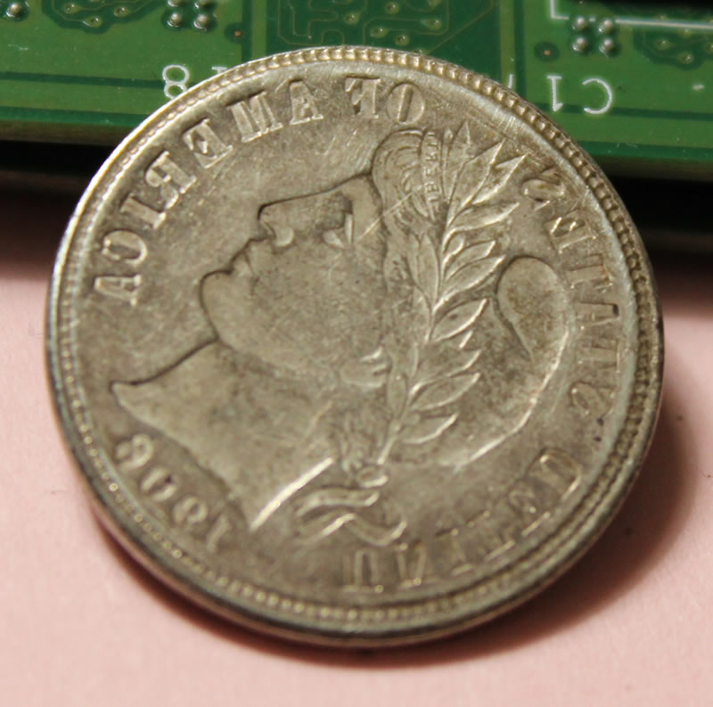 1908-Dime-Double-Sided-But-Reversed!-Full-Mirror-Brockage