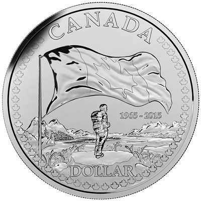 Click to See if There's a Larger Image! Royal-Canadian-Mint-Celebrates-50th-Anniversary-Of-The-Canadian-Flag-With-Gold/Silver-Coins