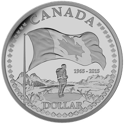 Click to See if There's a Larger Image! Royal-Canadian-Mint-Celebrates-50th-Anniversary-Of-The-Canadian-Flag-With-Gold/Silver-Coins