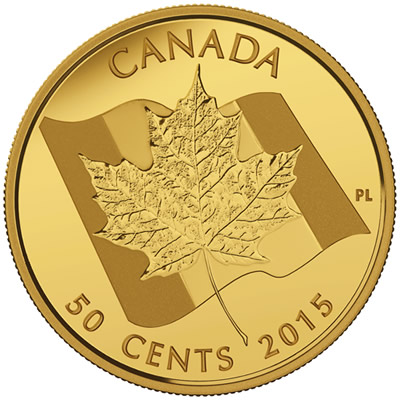 Click to See if There's a Larger Image! Royal-Canadian-Mint-Celebrates-50th-Anniversary-Of-The-Canadian-Flag-With-Gold/Silver-Coins