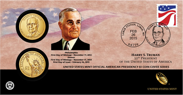 Harry-S.-Truman-$1-Coin-Cover-Available-On-Feb.-26