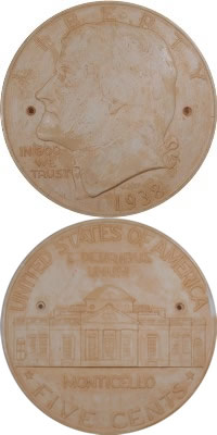 Two-Unsigned-Plaster-Models-For-The-Jefferson-Nickel-Competition-Of-1938