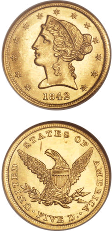 Seldom-Seen-Selections:-Gem-1842-Small-Letters-Half-Eagle