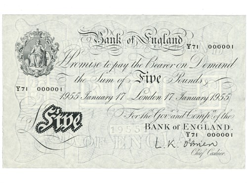 Number-One-For-Bank-Of-England-Notes---Spink-Offers-Unique-First-Serial-Numbers