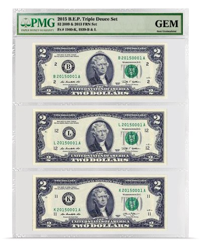 PMG-Grading-BEP-2015-$2-Triple-Deuce-Set
