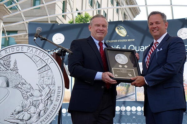 Inside-The-US-Mint:-US-Mint-Launches-Blue-Ridge-Parkway-Quarter-In-Ashville,-NC