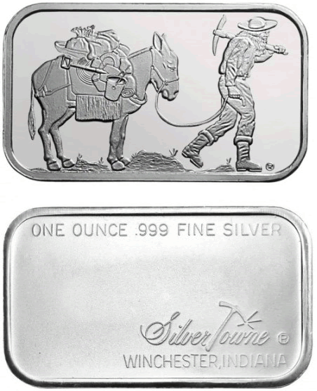 1-Oz-Silvertowne-Prospector-Silver-Bars-Just-$1.19-Over-Spot!