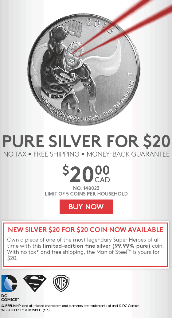 Royal-Canadian-Mint:-New-Silver-$20-For-$20-Coin---Superman