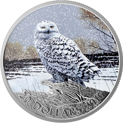 RCM-New-Release:-2016-1-Oz.-Fine-Silver-Coloured-Coin---Snowy-Owl