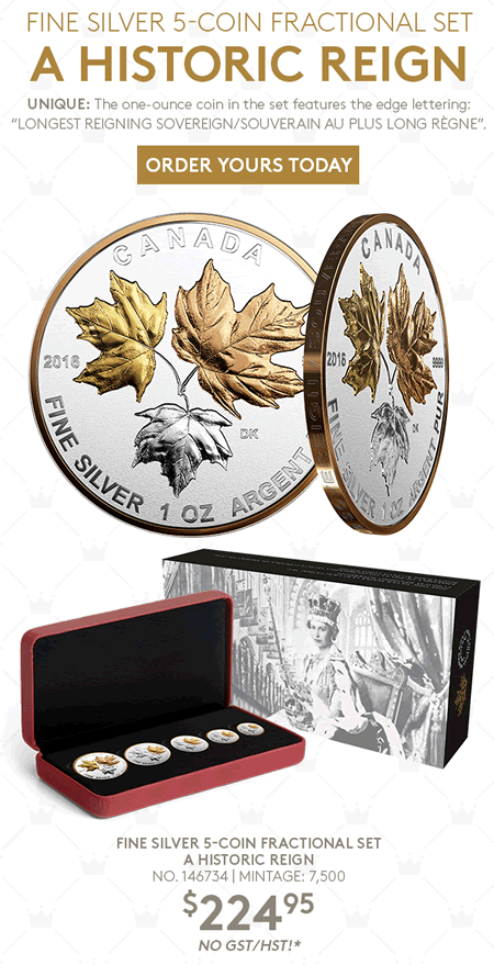 RCM-Sellout-Alert---Back-In-Stock:-2016-Fine-Silver-5-Coin-Fractional-Set-�-A-Historic-Reign