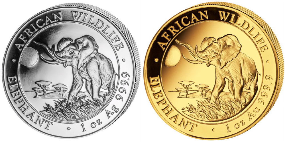 2016-Somalian-Silver-And-Gold-Elephant-Coins-On-Sale