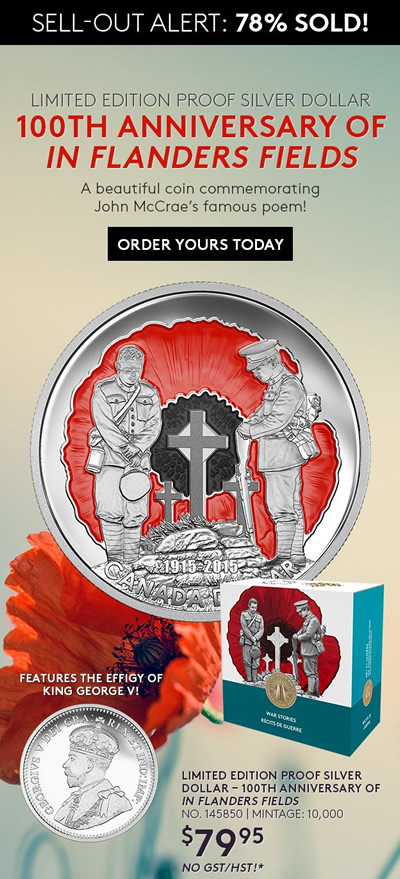 RCM-Sellout-Alert---78%-Sold!-100th-Anniversary-Of-In-Flanders-Fields-Proof-Silver-Dollar
