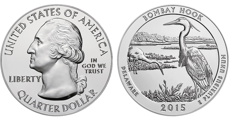 Sales-Open-For-2015-ATB-5-Ounce-Silver-Uncirculated-Coin,-Bombay-Hook-Refuge-10/8