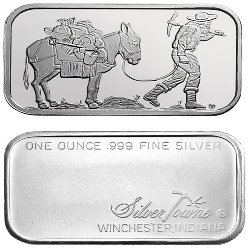 1-Oz-Silvertowne-Retro-Prospector-Bars-Just-$1.25-Over-Spot-Any-Quantity!