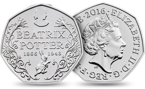 Royal-Mint-New-Release:-150th-Anniversary-Of-Beatrix-Potter-2016-UK-50-P-BU-Coin
