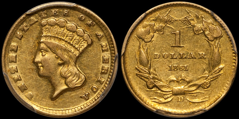 Cool-Coins-From-The-2016-Fun-Show:-Choice-AU-1861-D-Gold-Dollar