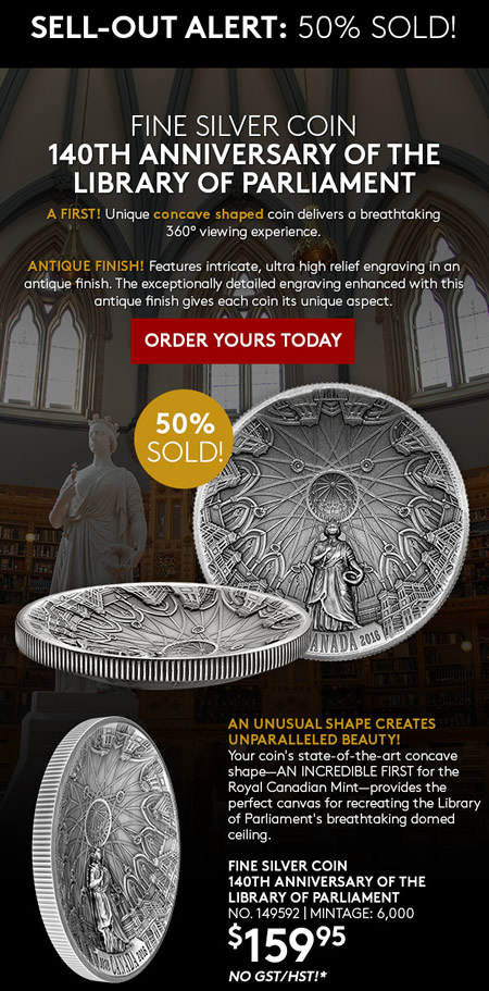 RCM-Sellout-Alert---2016-140th-Anniversary-Of-The-Library-Of-Parliament-Concave-Silver-Coin