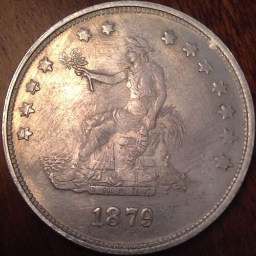 Counterfeit-1879-Trade-Dollar,-1865-Dollar,-Indian-Head